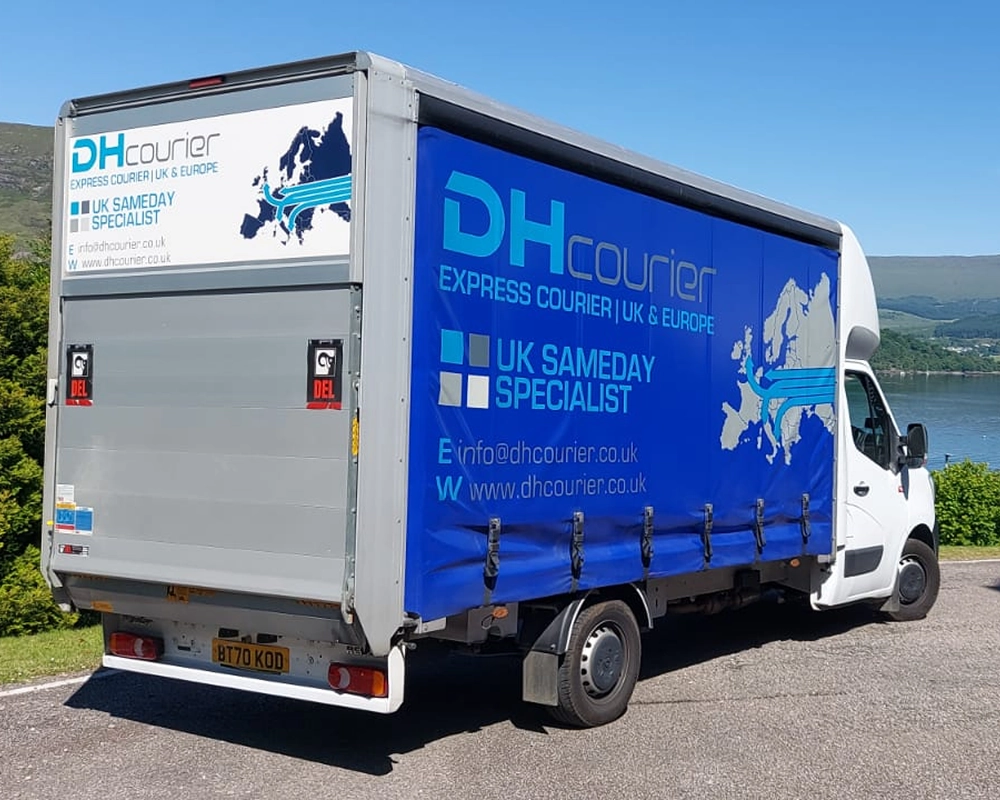 A DH Courier curtain-sided Luton with tail lift